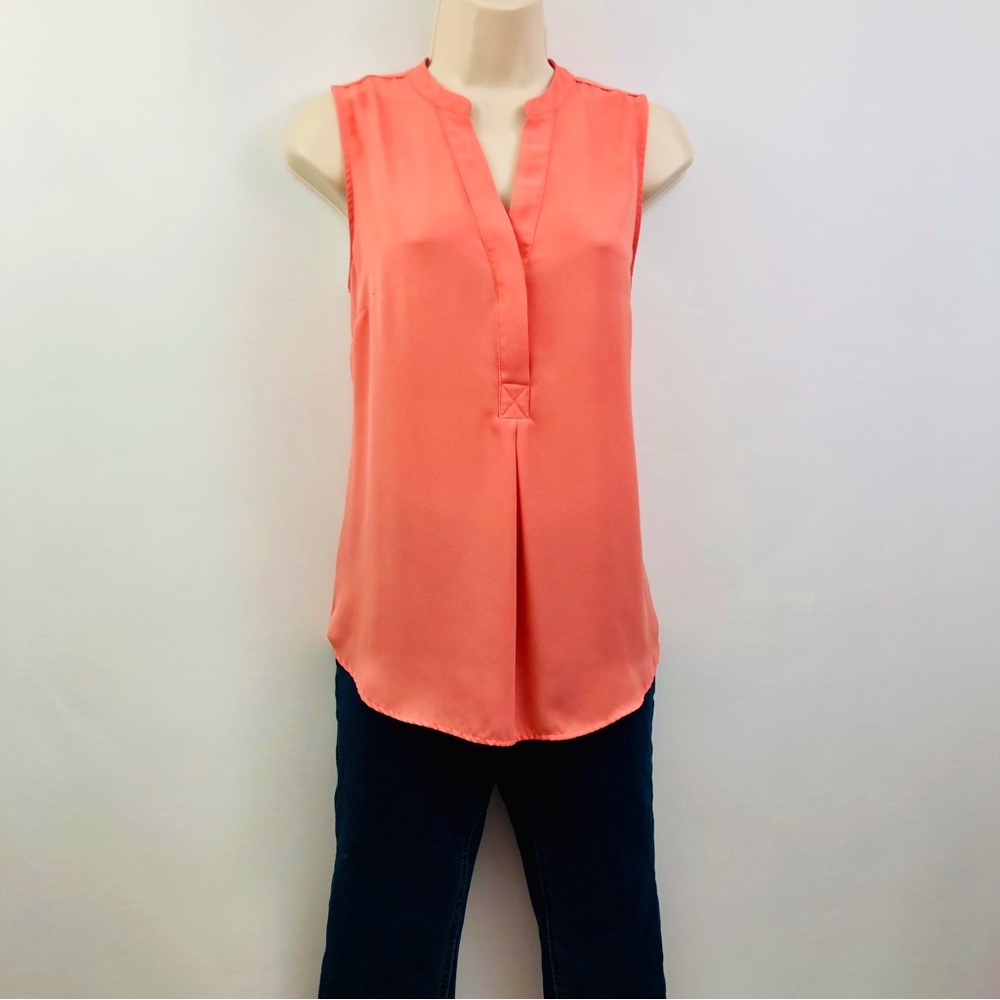 The Limited Orange Sleeveless Popover Top